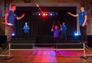 Tightrope walking and juggling.